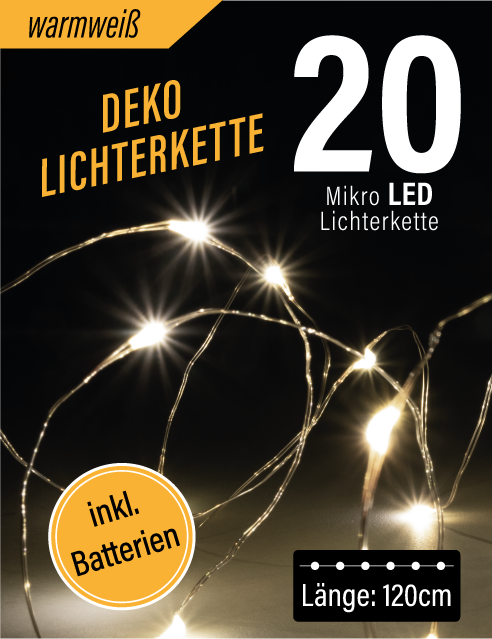LED Mikro Lichterketten Display 48 x 20er (warmweiß)