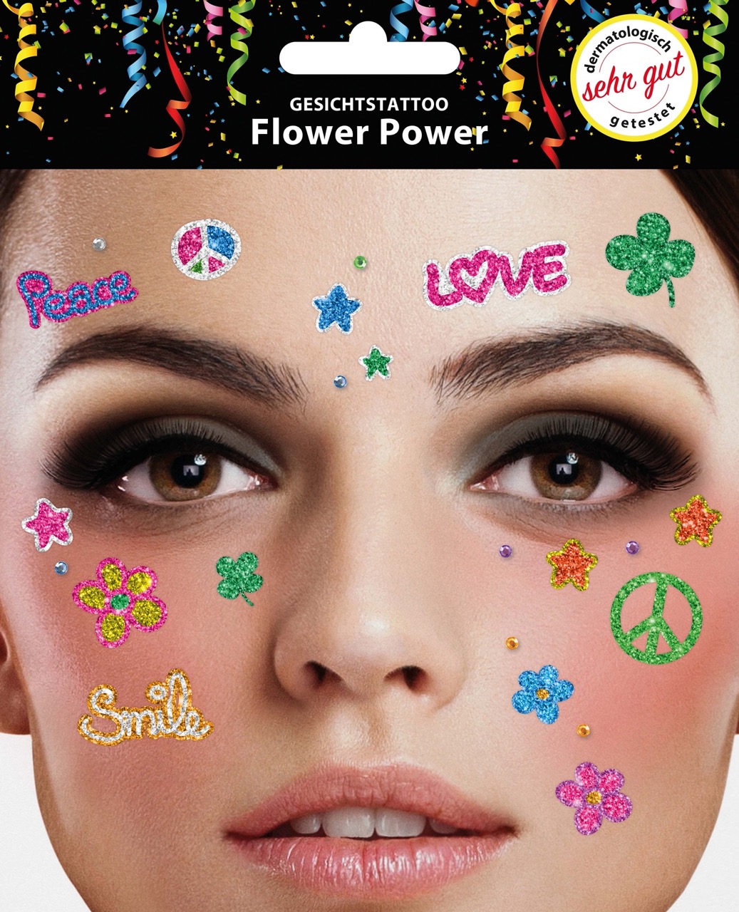 Gesichts-Tattoo Flower Power