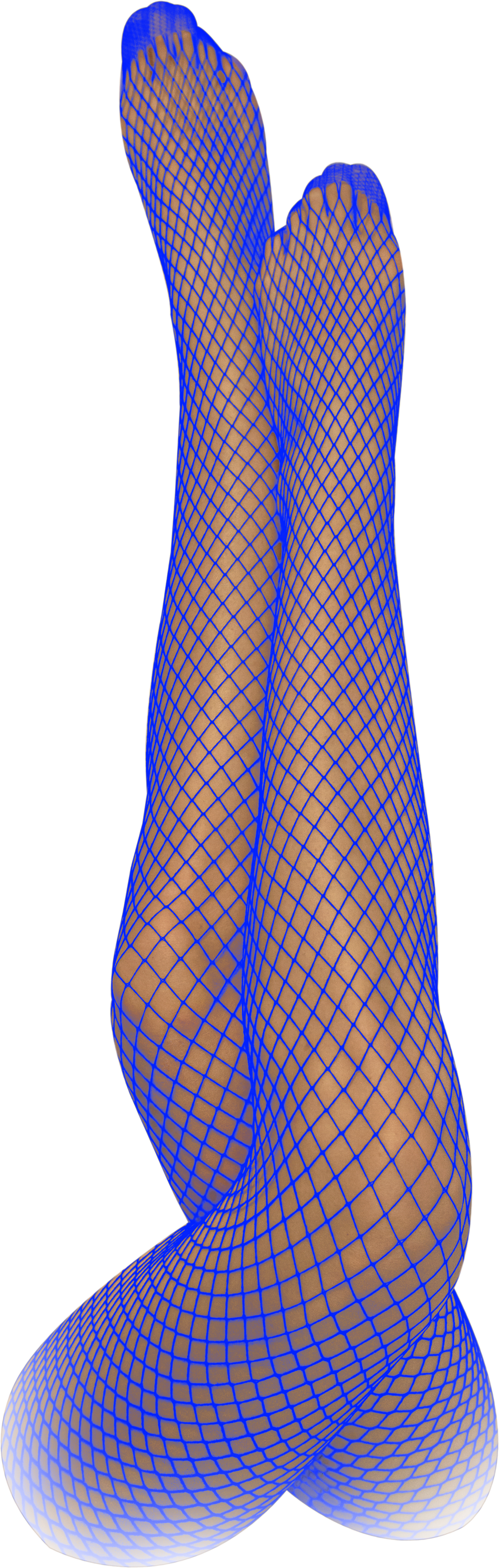 Netzstrumpfhose blau