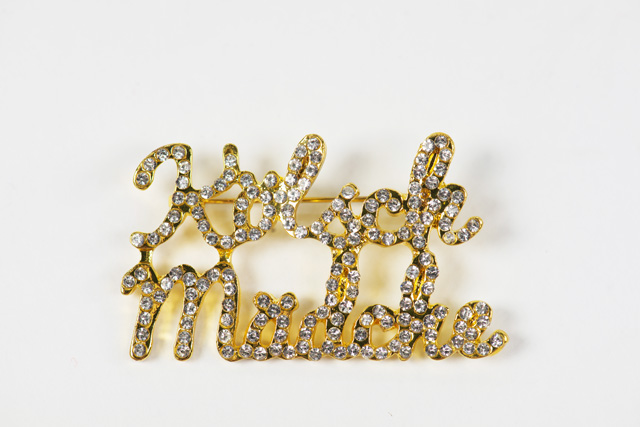 Brosche Kölsch Mädche, gold