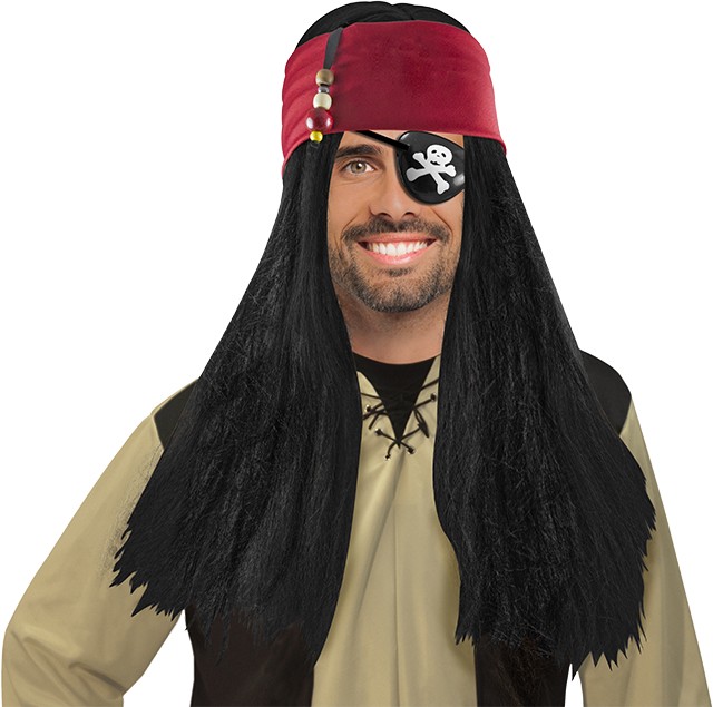 Perücke Pirat schwarz