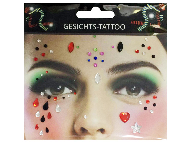 Gesichts-Tattoo mit Steinen