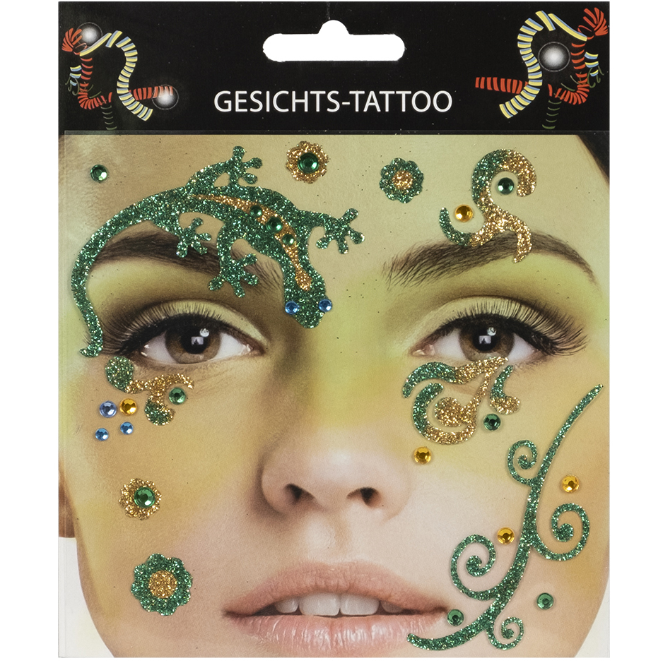 Gesichts-Tattoo Gecko