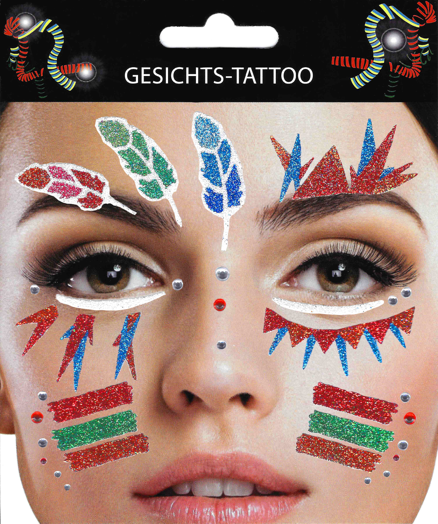 Gesichts-Tattoo Indianer