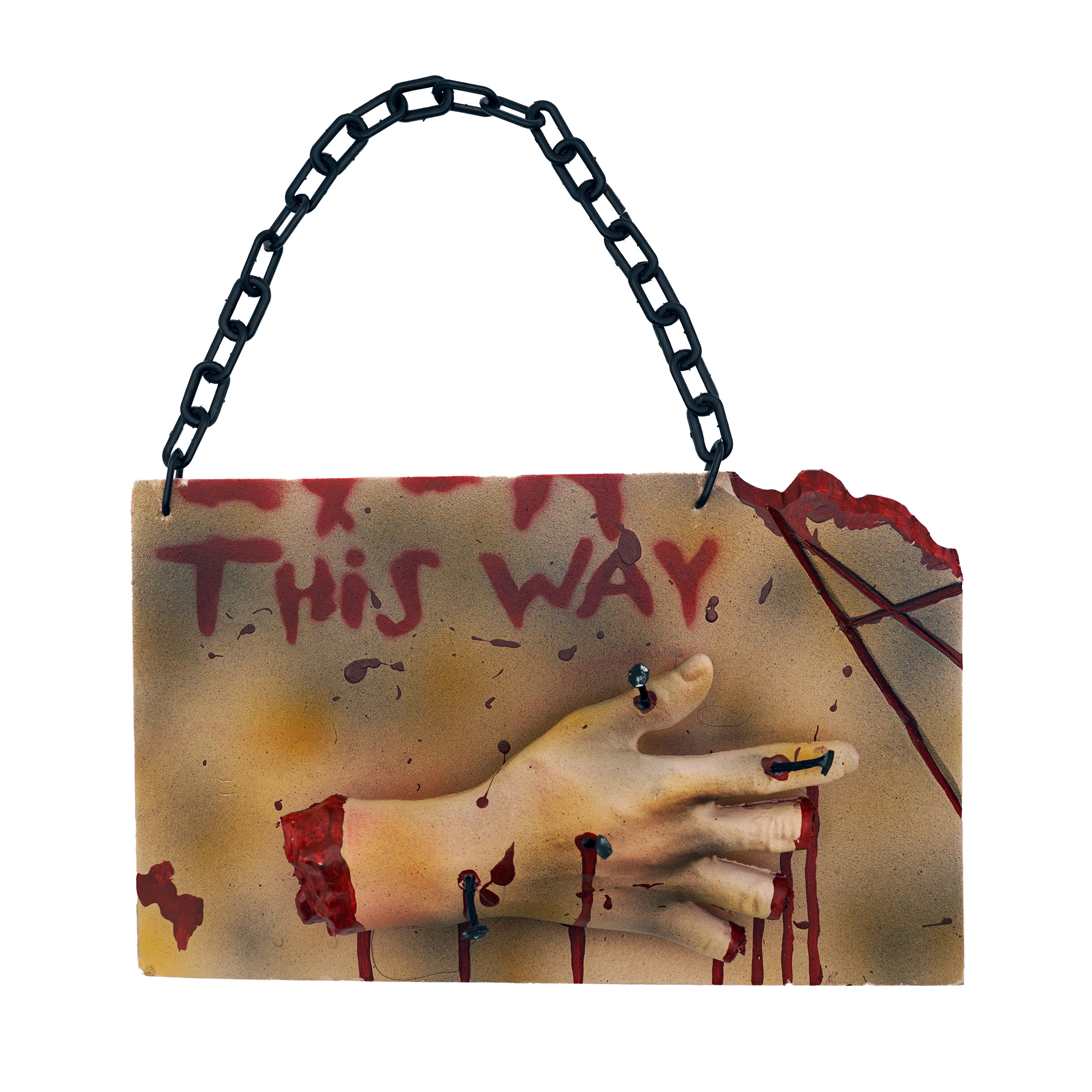 Dekoratives Schild "This Way" Halloween, Gruselparty