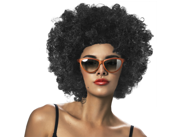 Perücke Afro schwarz