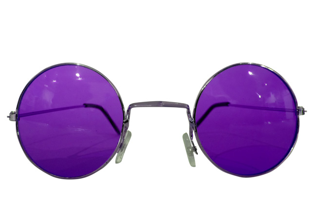 Runde Hippie Brille lila